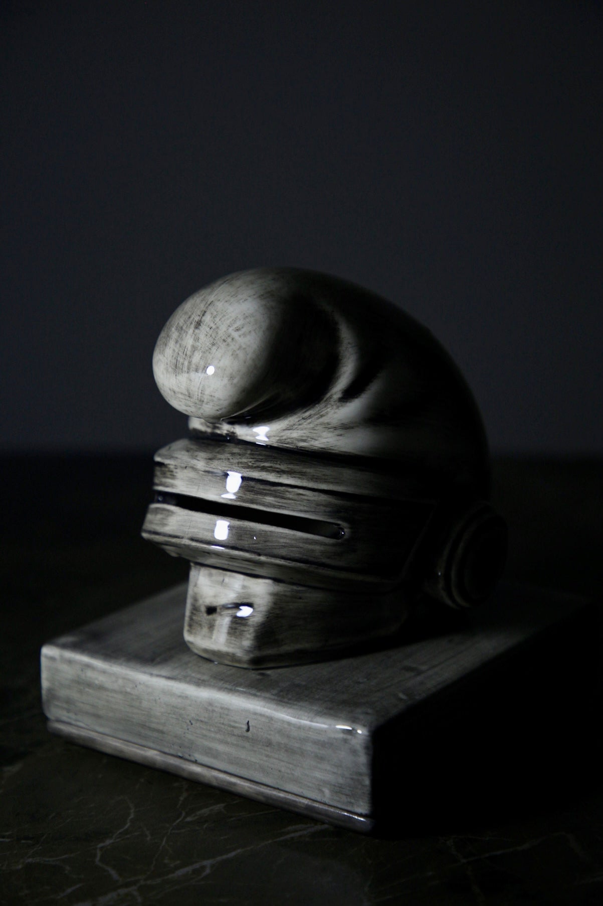 Punk helmet, Smurf ceramic incense burner, trendy ornament