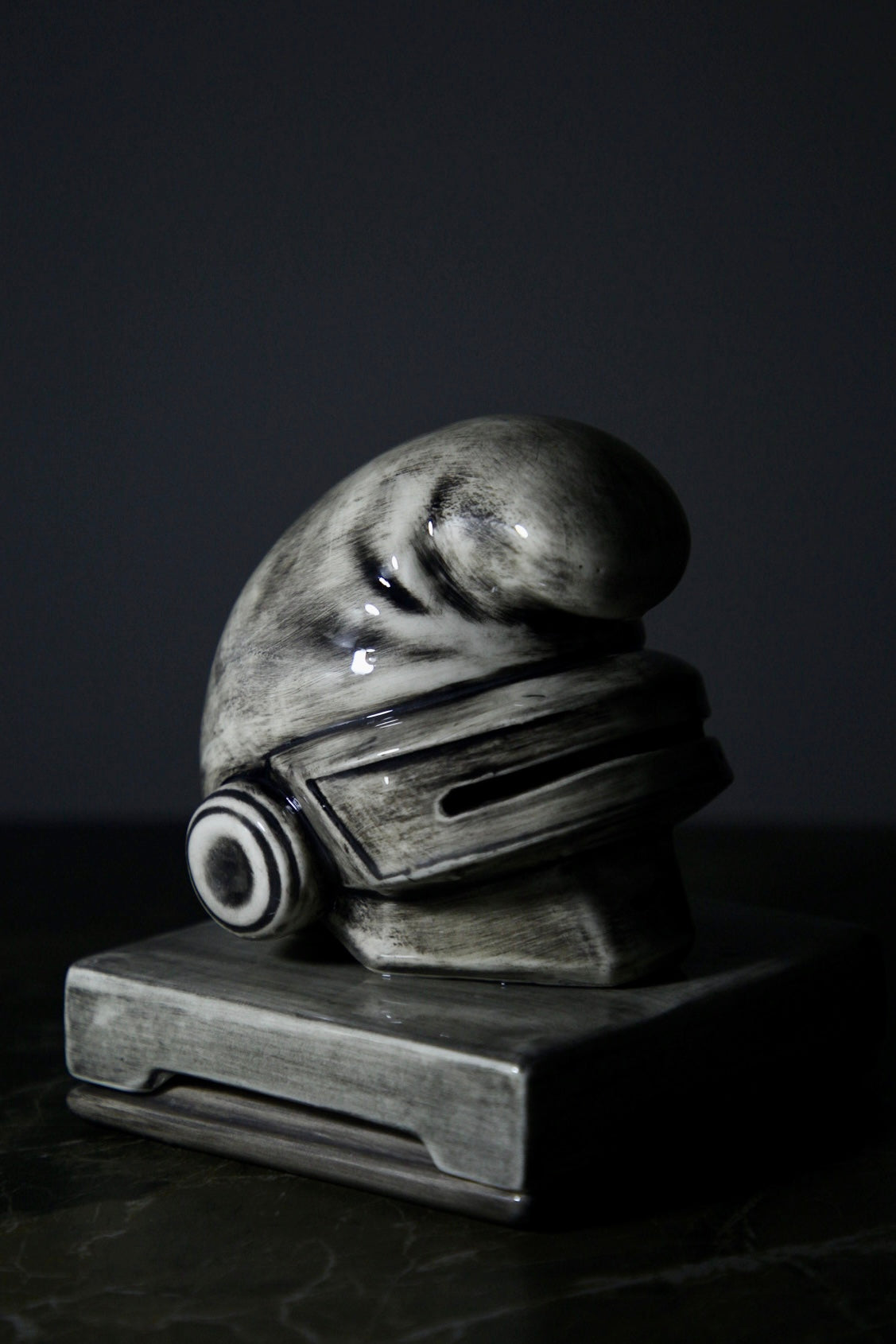 Punk helmet, Smurf ceramic incense burner, trendy ornament