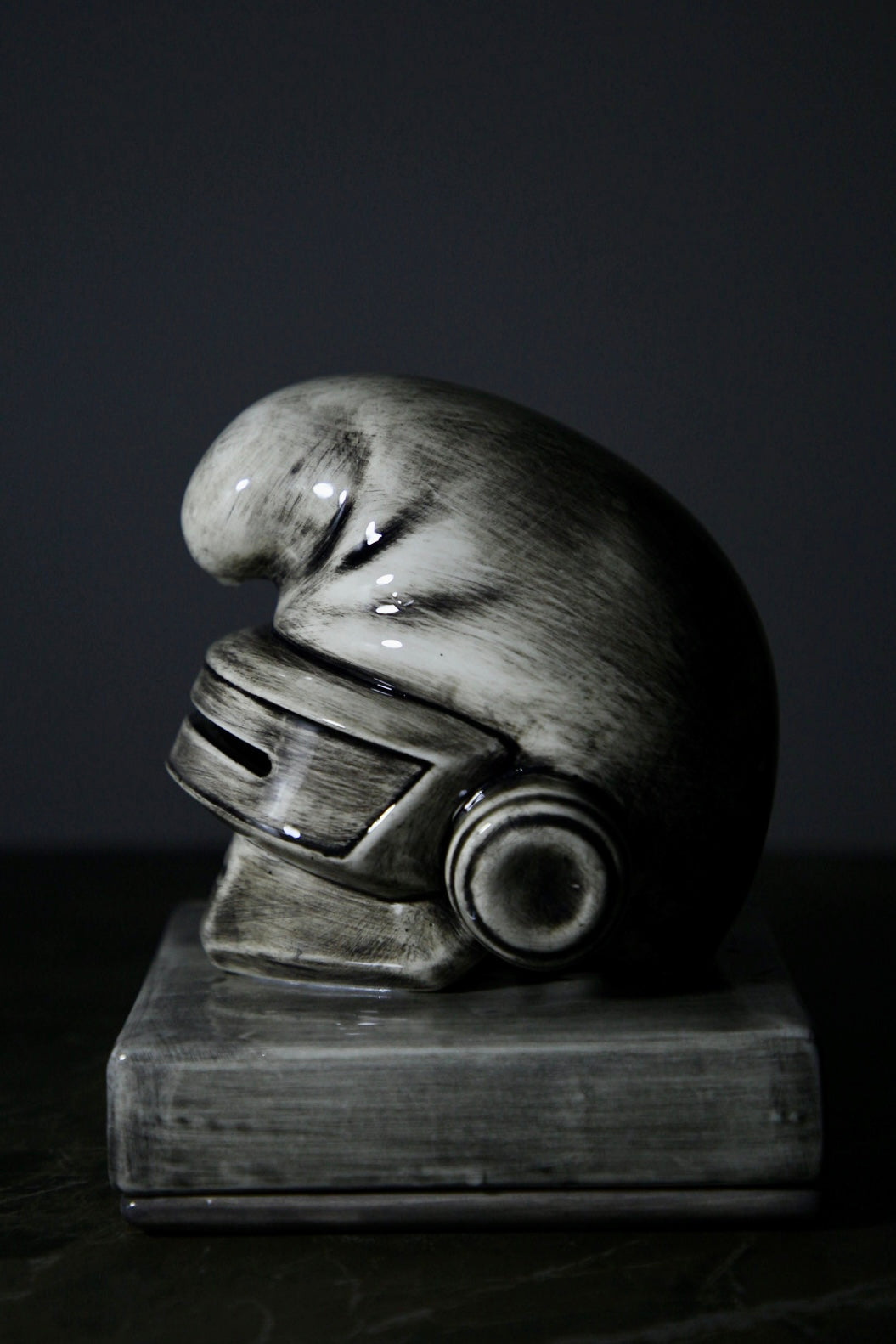 Punk helmet, Smurf ceramic incense burner, trendy ornament
