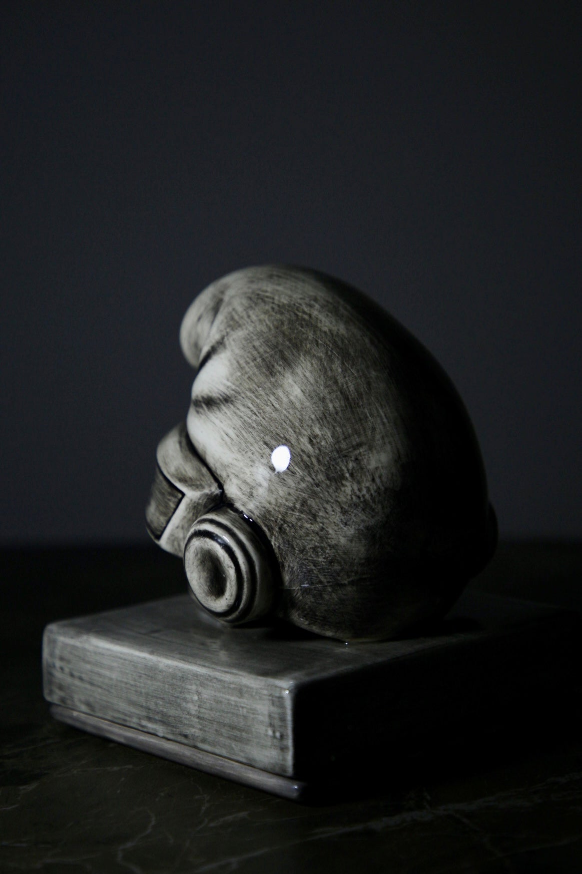 Punk helmet, Smurf ceramic incense burner, trendy ornament
